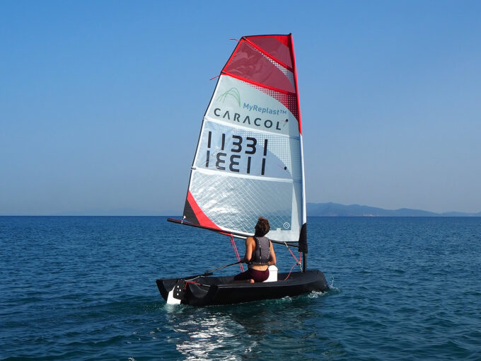 3D printed sailboat hull with recycled materials